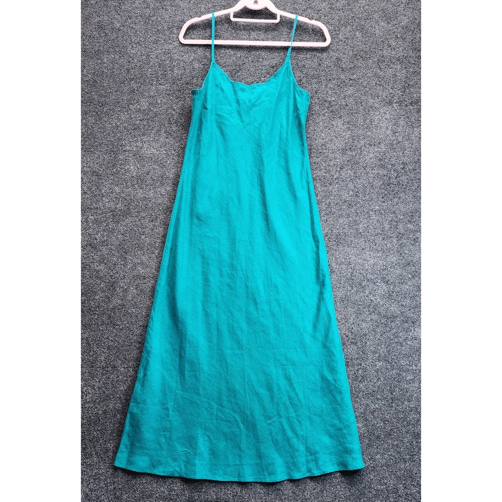 J.Crew Women 100% Linen Maxi Cami Dress Coastal Beach Vacation Sundress Size 8 - Picture 7 of 7
